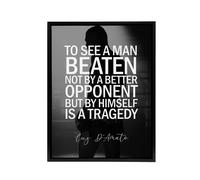 Artery8 Sport Quote Boxing Manager Cus D'Amato Framed Canvas Wall Art Print in Grey | Size: W12" x H16" Artery8 Grey W12" x H16"