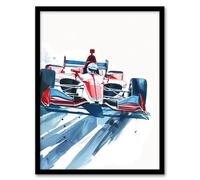 Sport Red Race Car Motorsport Racing Framed Wall Art Artery8 Red A4