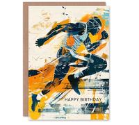 Artery8 Sport Runner Athlete Culture Grunge Graffiti For Him Man Birthday Card