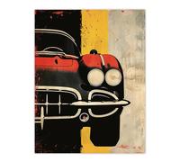 Artery8 Sports Car Front View Headlights Bumper Grunge For Living Room Extra Large XL Wall Art Poster Print