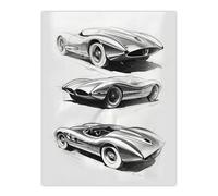 Artery8 Sports Car Pencil Sketch Design For Living Room Large Wall Art Poster Print Thick Paper 18X24 Inch