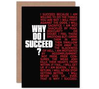 Artery8 Sports Motivational Succeed Red Greetings Card Artery8 Red