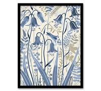 Artery8 Spring Bluebells Bright Flower Painting Botanical Living Room Artwork Framed Wall Art Print A4