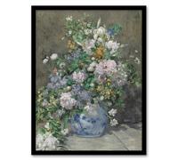 Artery8 Spring Bouquet in Vase Framed Wall Art Print A4 Artwork By Renoir : Floral Bouquet Still Life Ideal For Dining Or Bedroom Bringing Colour Elegance And Vintage Calm