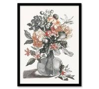 Artery8 Spring Flowers in a Vase Still Life Teyler Framed Wall Art Print in White | Size: A4 Artery8 White A4
