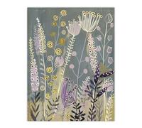 Artery8 Spring Wildflower Meadow Artwork Floral Nature Wall Art Print in Grey | Size: W18" x H24" Artery8 Grey W18" x H24"