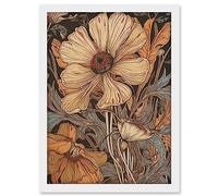 Artery8 Spring Wildflowers Pastel Colour Illustration Artwork Framed A3 Wall Art Print