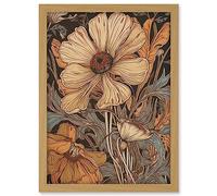 Artery8 Spring Wildflowers Pastel Colour Illustration Artwork Framed A3 Wall Art Print