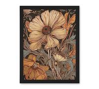 Artery8 Spring Wildflowers Pastel Colour Illustration Artwork Framed Wall Art Print 18X24 Inch