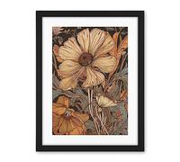 Artery8 Spring Wildflowers Pastel Colour Illustration Artwork Framed Wall Art Print 18X24 Inch
