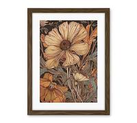 Artery8 Spring Wildflowers Pastel Colour Illustration Artwork Framed Wall Art Print 18X24 Inch