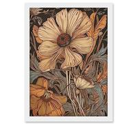 Artery8 Spring Wildflowers Pastel Colour Illustration Artwork Framed Wall Art Print A4