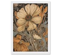 Artery8 Spring Wildflowers Pastel Colour Illustration Artwork Framed Wall Art Print A4