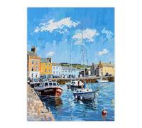 Artery8 St Andrews Harbour Boats Seaside Town Painting Bathroom Toilet Extra Large XL Wall Art Poster Print