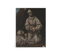 Artery8 St Francis Brother Leo Meditating on Death El Greco Canvas Wall Art | Size: W24" x H32" Artery8 Multicolor W24" x H32"