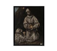 Artery8 St Francis Brother Leo Meditating on Death El Greco Framed Canvas Art | Size: W24" x H32" Artery8 Multicolor W24" x H32"