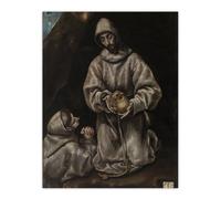 Artery8 St Francis Brother Leo Meditating on Death El Greco Wall Art Poster | Size: W12" x H16" Artery8 Multicolor W12" x H16"
