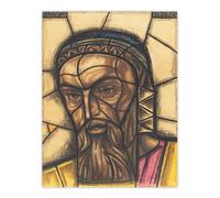 Artery8 St Luke Stained Glass Design Holst Wall Art Poster Print | Size: W18" x H24" Artery8 Multicolor W18" x H24"