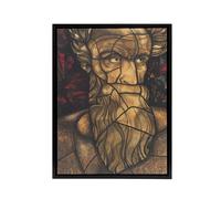 Artery8 St Matthew Stained Glass Design Holst Framed Canvas Wall Art Print | Size: W18" x H24" Artery8 Multicolor W18" x H24"