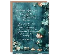 Artery8 St. Patrick's Day Card Irish Blessing Cute Blank Greeting Card in Green Artery8 Green