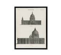 Artery8 St Paul St Peters Encyclopaedia Britannica Black Framed Canvas Art in White | Size: W24" x H32" Artery8 White W24" x H32"