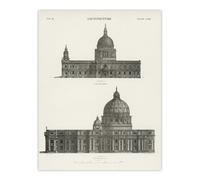 Artery8 St Paul St Peters Encyclopaedia Britannica Wall Art Print Poster in White | Size: W12" x H16" Artery8 White W12" x H16"