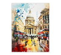 St Pauls Cathedral London England Abstract Fun Wall Art Print Artery8 Beige W24 inch x H32 inch