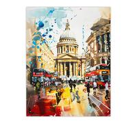 Artery8 St Pauls Cathedral London England Abstract Fun Wall Art Print in Beige | Size: W12" x H16" Artery8 Beige W12" x H16"