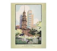 Artery8 St Pauls Chapel Cityscape Rachael R Elmer Wall Art Poster Print 12X16"