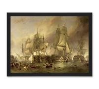Stanfield Battle Of Trafalgar Painting Naval Battle Artwork Framed Wall Art Print A4 Artery8 Black One Size
