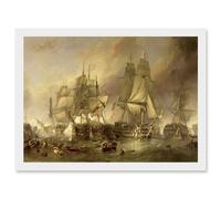 Stanfield Battle Of Trafalgar Painting Naval Battle Artwork Framed Wall Art Print A4 Artery8 White One Size