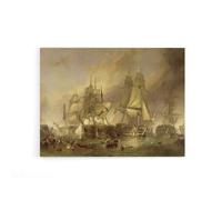 Artery8 Stanfield The Battle Of Trafalgar Canvas Wall Art Print in Brown | Size: W18" x H24" Artery8 Brown W18" x H24"