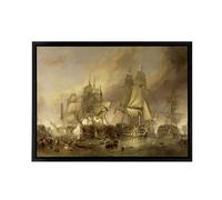 Artery8 Stanfield The Battle Of Trafalgar Framed Canvas Wall Art Print in Brown | Size: W12" x H16" Artery8 Brown W12" x H16"