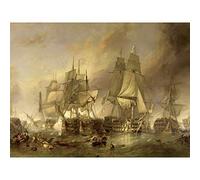 Artery8 Stanfield The Battle Of Trafalgar Painting Premium Wall Art Canvas Print 18X24 Inch