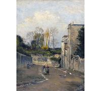 Artery8 Stanislas Lepine Montmartre The Rue Cortot Painting Art Print Canvas Premium Wall Decor Poster Mural