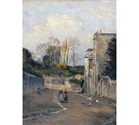 Artery8 Stanislas Lepine Montmartre The Rue Cortot Painting Premium Wall Art Canvas Print 18X24 Inch