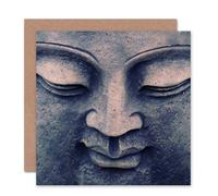 Artery8 Statue Buddha Head Face Birthday Card Artery8 Multicolor