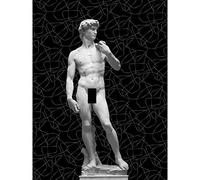 Artery8 Statue of David by Michelangelo Classic with Abstract Art Black Large Wall Art Poster Print Thick Paper 18X24 Inch