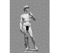 Artery8 Statue of David by Michelangelo Classic with Abstract Art Geometric Grey Unframed Wall Art Print Poster Home Decor Premium