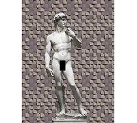 Artery8 Statue of David by Michelangelo Classic with Abstract Art Grey Cubes Unframed Wall Art Print Poster Home Decor Premium