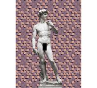 Artery8 Statue of David by Michelangelo Classic with Abstract Art Pink Cubes Unframed Wall Art Print Poster Home Decor Premium