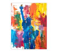 Artery8 Statue of Liberty NYC Colourful Bright Acrylic Wall Art Print | Size: W12" x H16" Artery8 Multicolor W12" x H16"