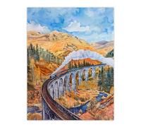 Artery8 Steam Train Glenfinnan Viaduct Railway Bridge Kids Bedroom Extra Large XL Wall Art Poster Print
