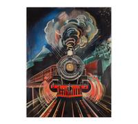 Artery8 Unframed Wall Art Steam Train Painting Engine Dark Powerful Bold - 12X16 Inch