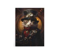 Artery8 Steampunk Seacat Captain Concept Canvas Wall Art Print in Brown | Size: W24" x H32" Artery8 Brown W24" x H32"