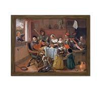 Artery8 Steen The Merry Family Children Celebrate Painting Artwork Framed Wall Art Print 18X24 Inch