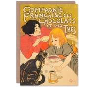 Artery8 Steinlen Art Card Chocolate & Tea French Vintage Advert Artery8 Multicolor
