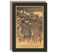 Artery8 Steinlen Art Card Save Serbia Our Ally WWI Propaganda in Brown Artery8 Brown