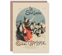 Artery8 Steinlen Personalised Art Card Overture Cover for Woman from Seville Custom Greeting Card