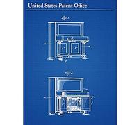 Artery8 Steinway Case Upright Piano 1907 Vintage Music Patent Unframed Wall Art Print Poster Home Decor Premium